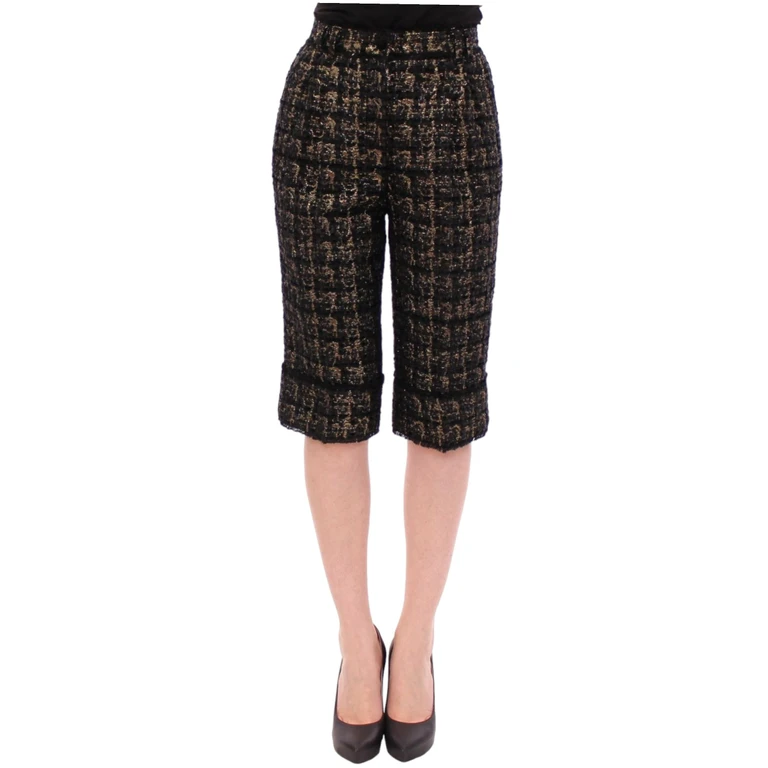 Black Fabric Shorts Pants - Women