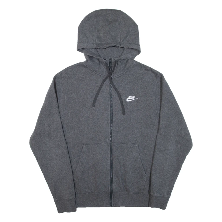 NIKE Mens Grey Hoodie Full Zip S