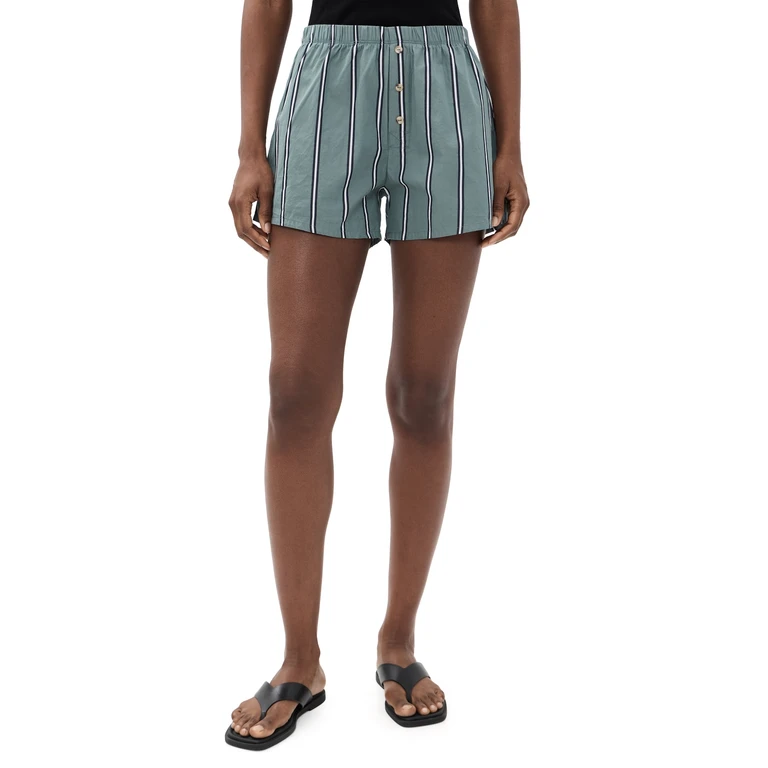 DONNI. The Pop Stripe Boxer Shorts Sage XL