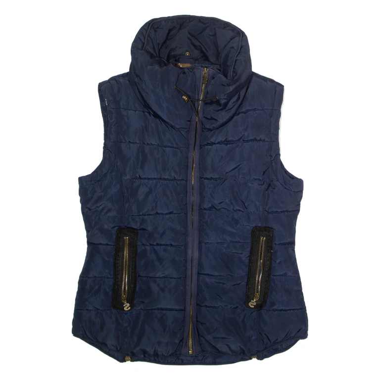 DESIGUAL Womens Puffer Jacket Blue UK 10
