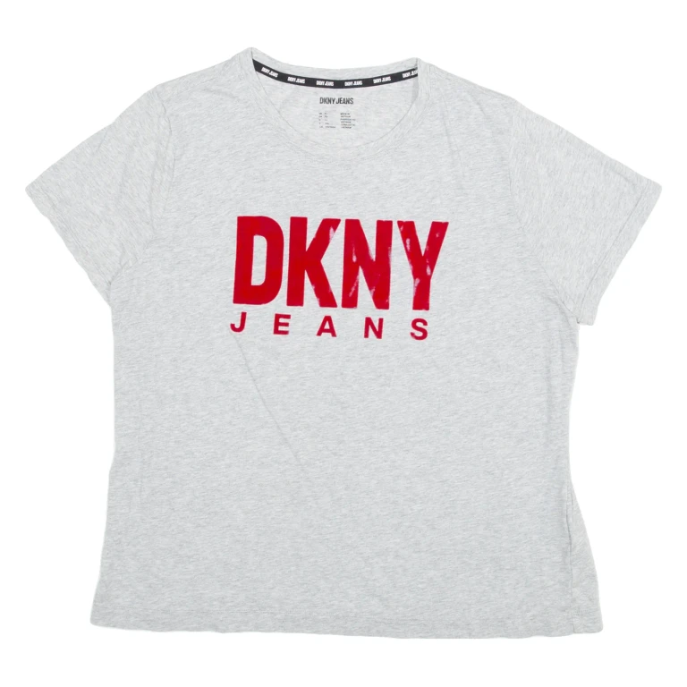 DKNY Womens T-Shirt Grey XL