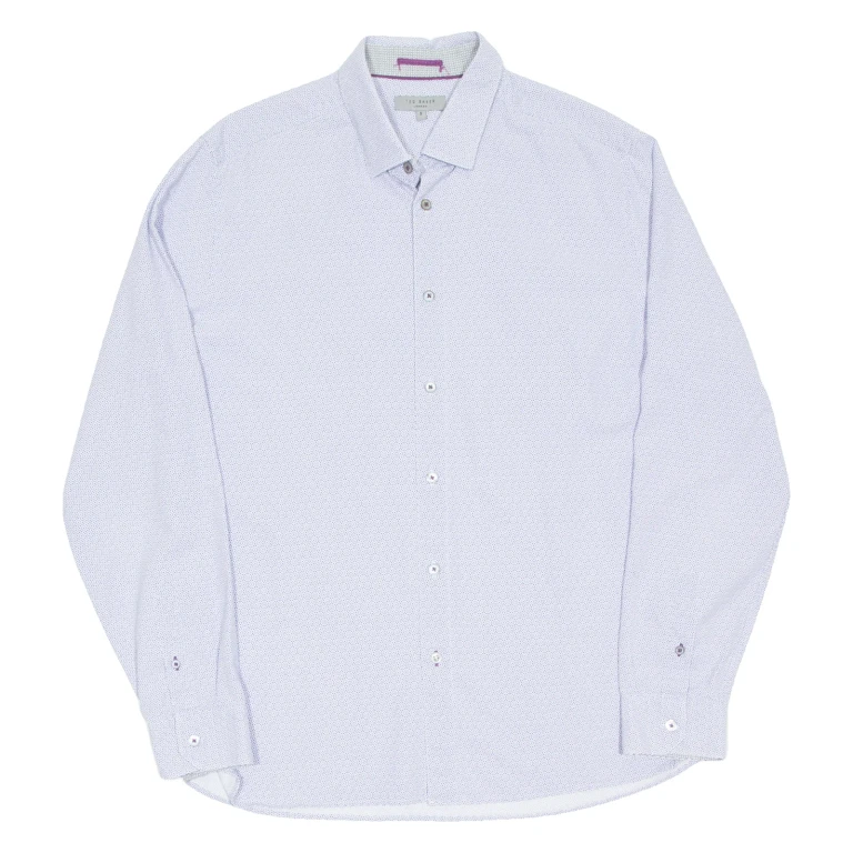 TED BAKER Mens Shirt Blue Spotted Long Sleeve L