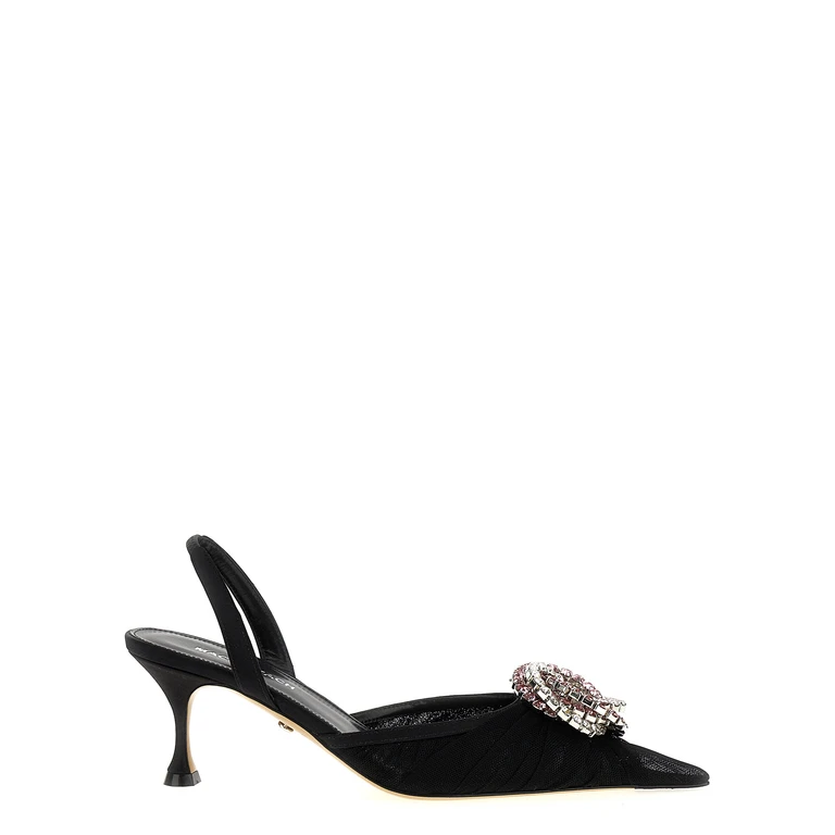Black Polyamide Mid Heel Pumps - Women