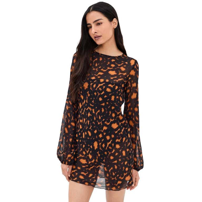 Eywasouls Malibu April Mini Dress Solstice Leopard L