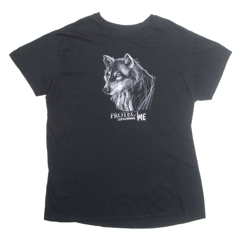 Wolf Zoo Parc De Beauval Mens T-Shirt Black L