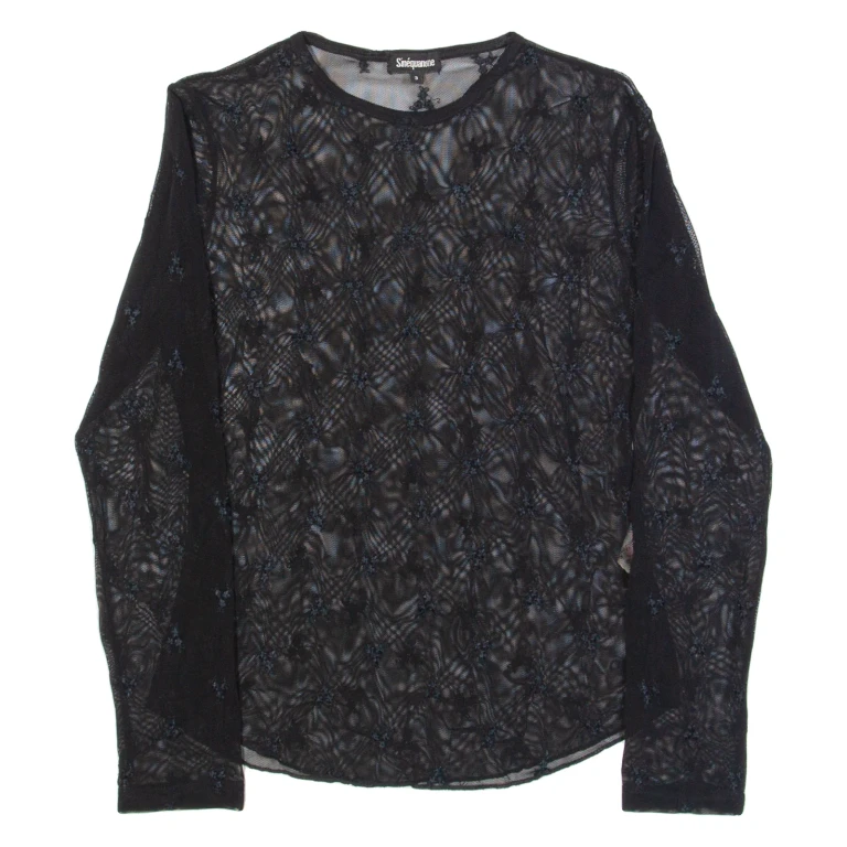 SINEQUANONE Mesh Womens Top Black Long Sleeve M