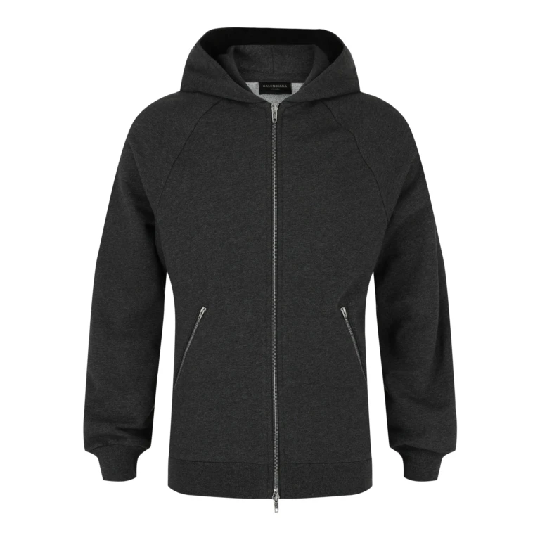 Embroidered Logo Zip-Up Hoodie