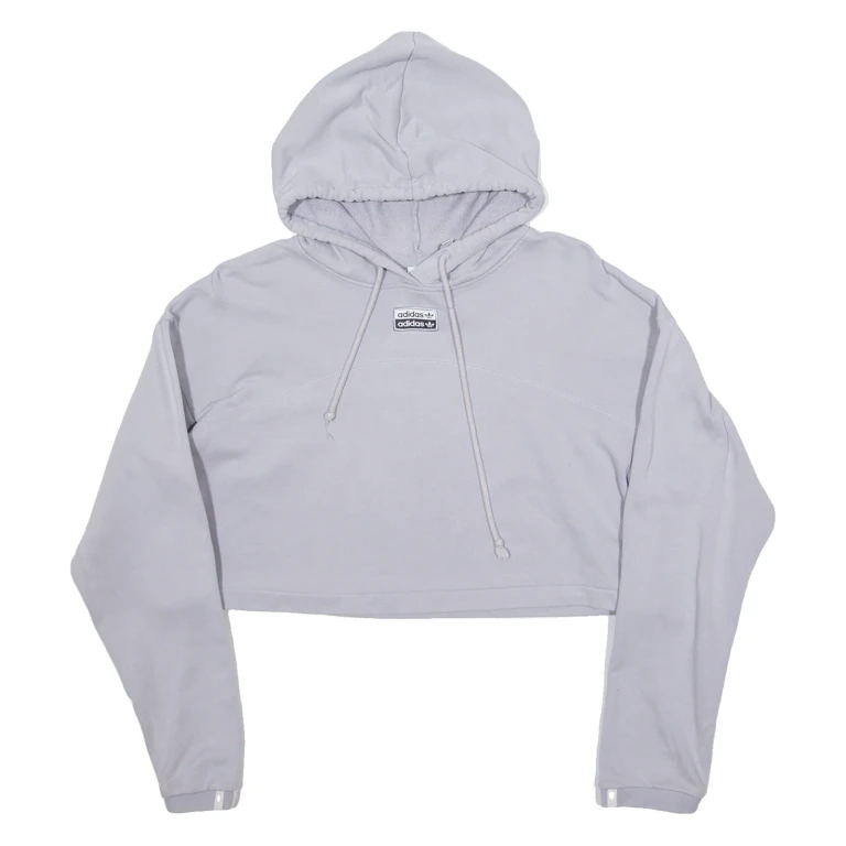 ADIDAS Cropped Womens Purple Hoodie UK 12