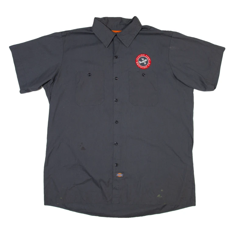 DICKIES Flying Fish Mens Plain Shirt Grey XL