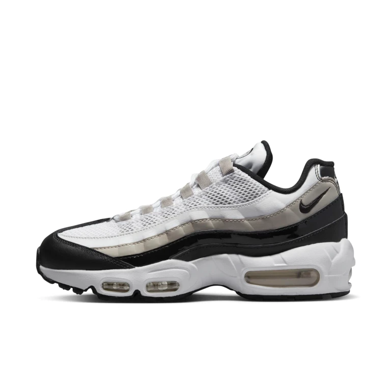 Women's Air Max 95 'White Light Iron Ore Black Patent' Sneakers