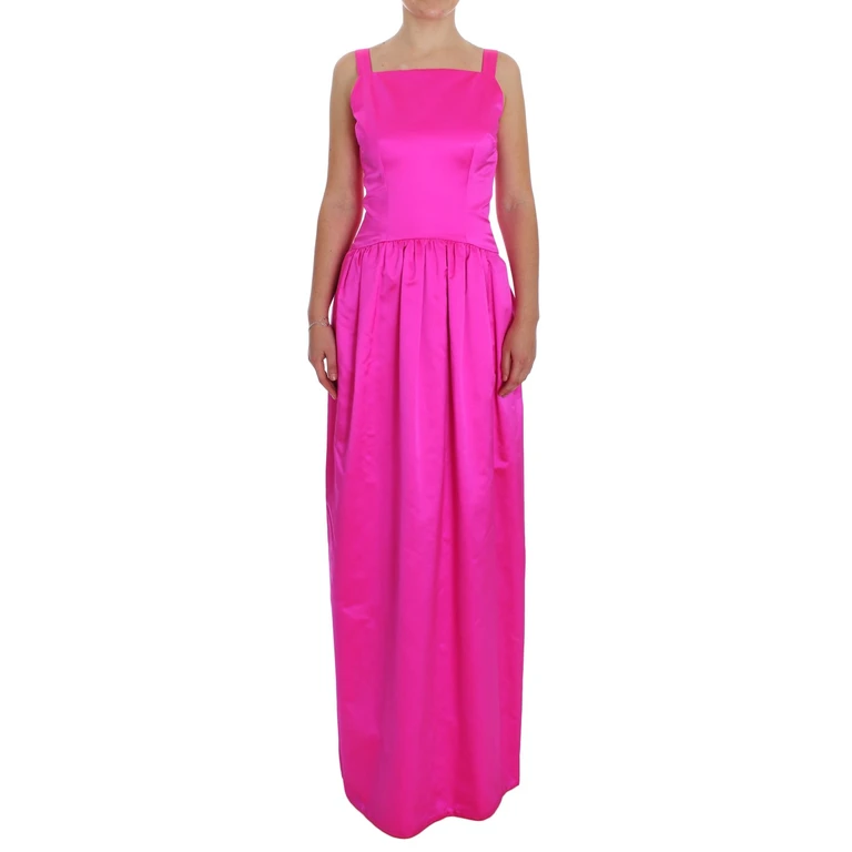 Dolce & Gabbana Pink Silk Long Sheath Ball Gown Dress - Women