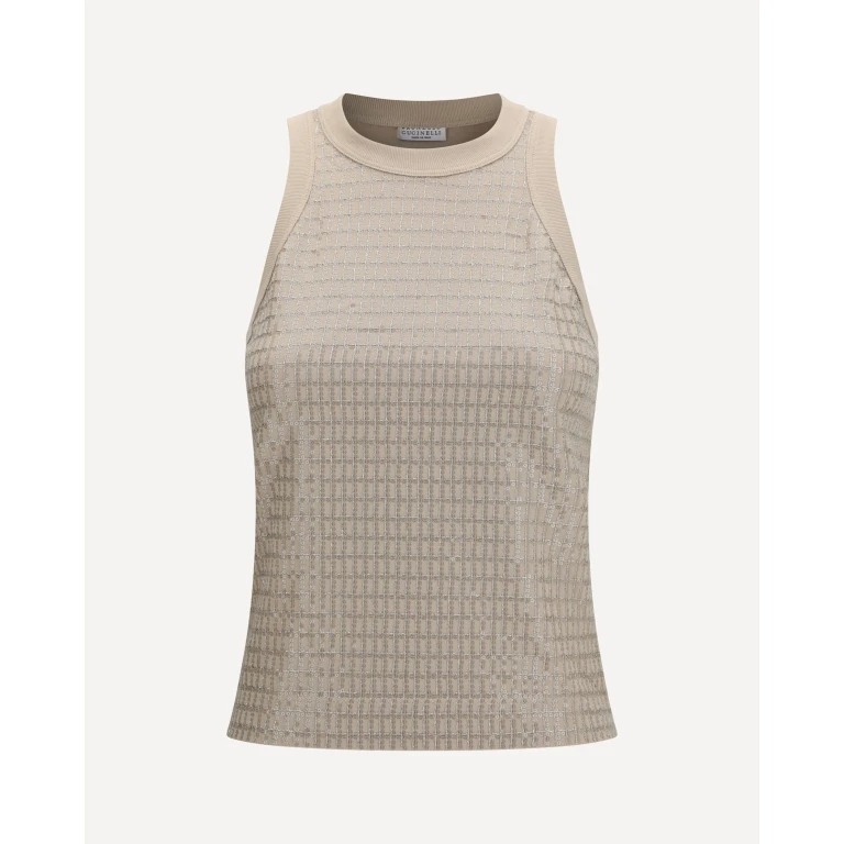 BRUNELLO CUCINELLI Top in cotton with luminous embroidery Female M