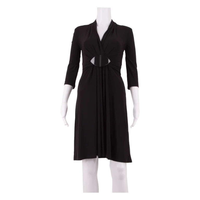 PHASE EIGHT Womens Fit & Flare Dress Beige Viscose Long Sleeve Knee Length UK 8