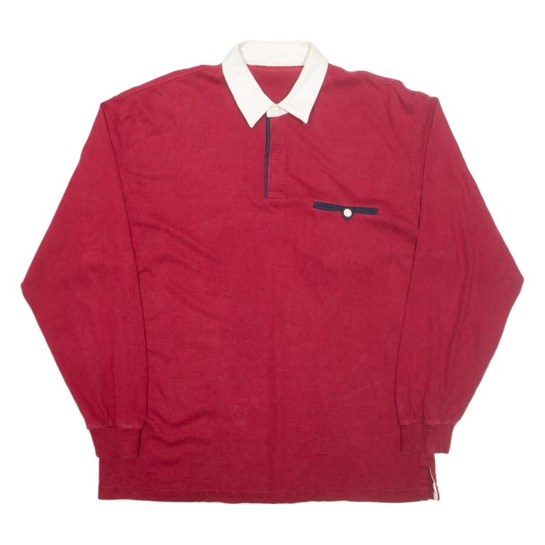 Mens Sweatshirt Red Collared L