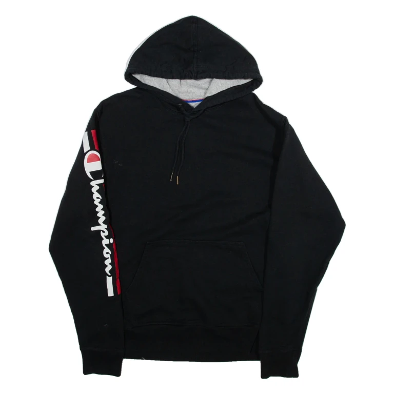 CHAMPION Womens Black Hoodie M