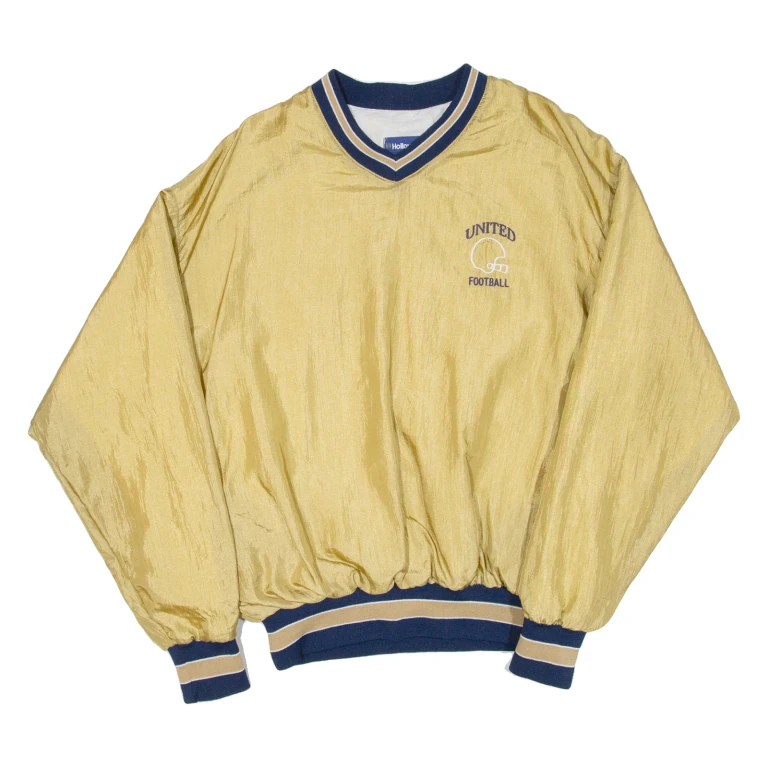 HOLLOWAY United Football Mens Sweatshirt Gold V-Neck USA M