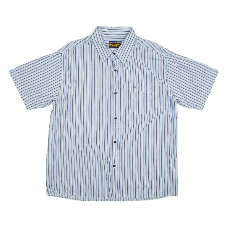 WRANGLER Mens Shirt Blue Striped XL