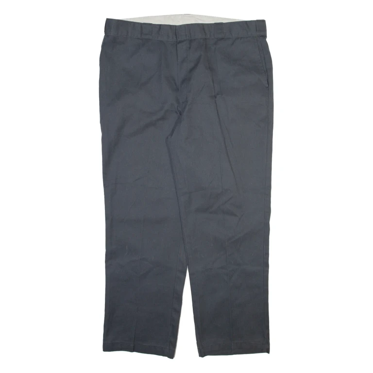 DICKIES Mens Trousers Grey Regular Straight W42 L30