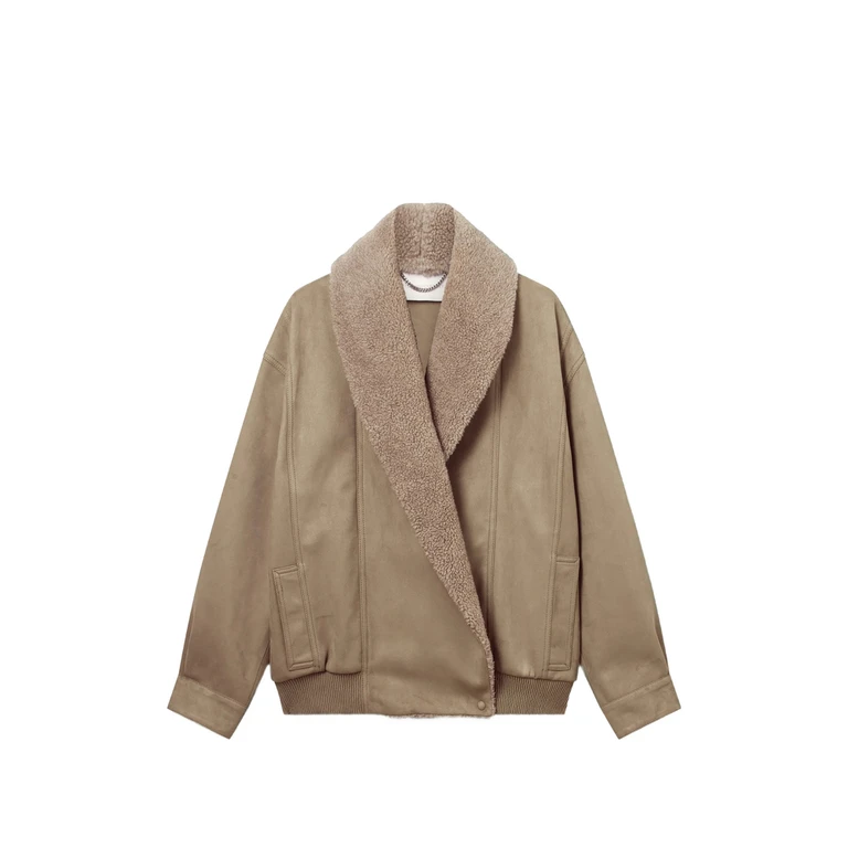 Faux-shearling-trim Bomber Jacket