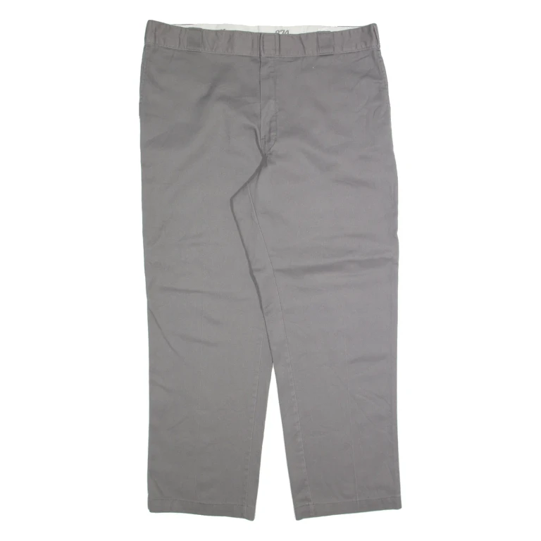 DICKIES Chino Mens Trousers Grey Regular Straight W40 L30