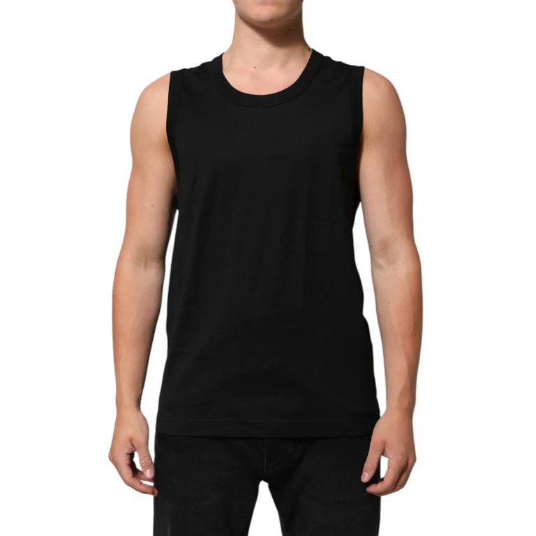 Dolce & Gabbana Black Cotton Sleeveless Men Tank Top T-Shirt - Men
