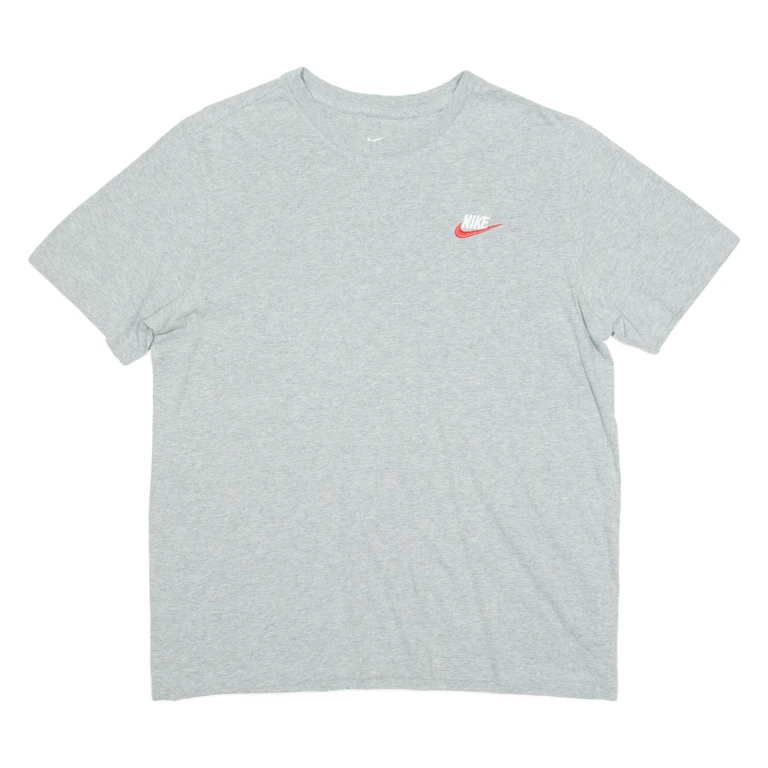 NIKE Mens T-Shirt Grey Crew Neck M