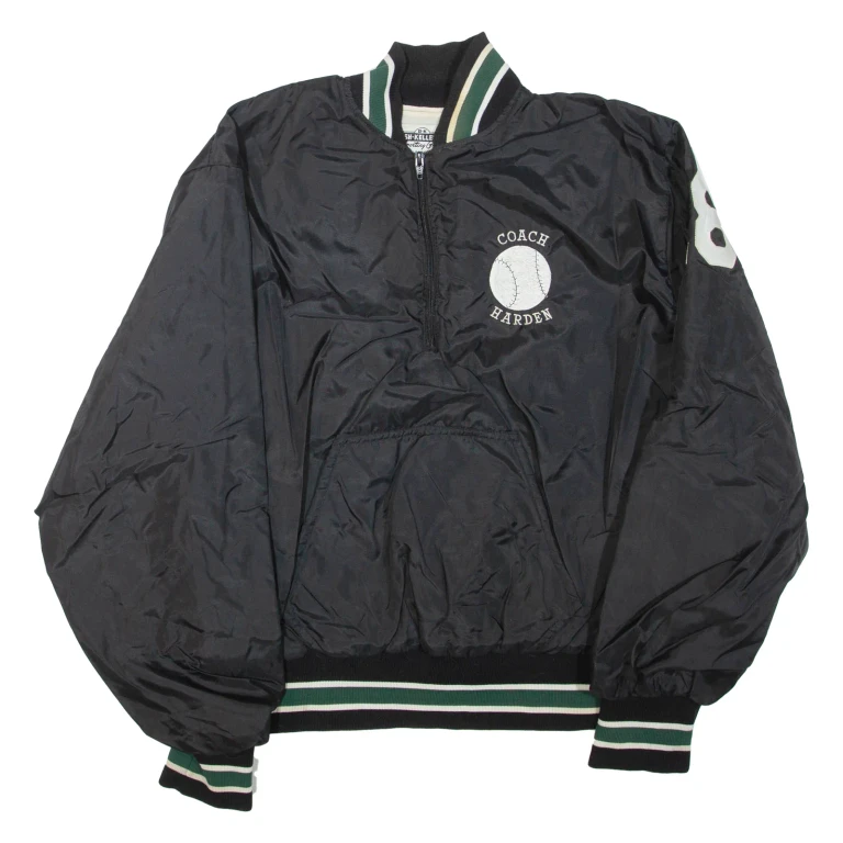 BUSH KELLER CO Mens Pullover Jacket Black Nylon XL