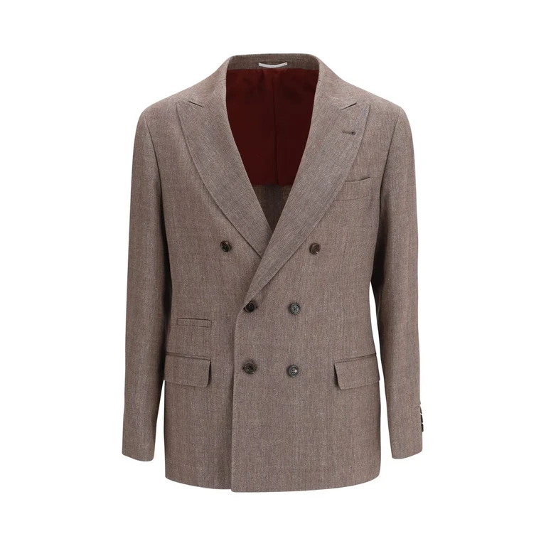 Brown Linen Blazer Clothing - Men