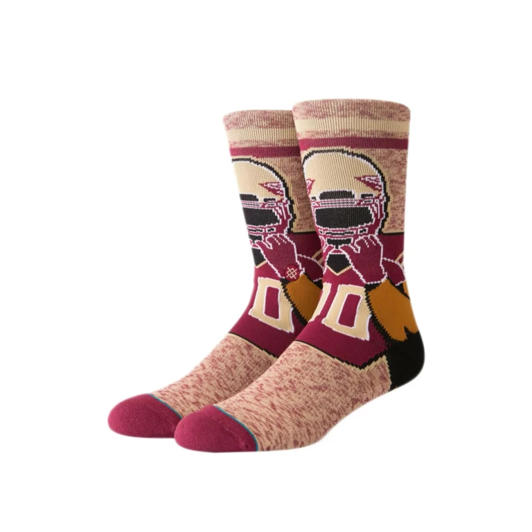 NCAA Florida State University Classic Mascot Crew Socks Maroon