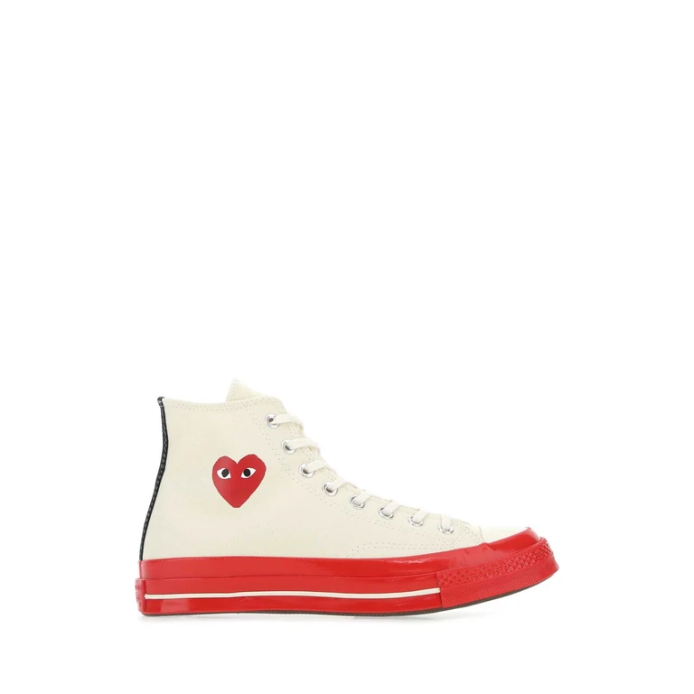 Comme Des Garcons Play Ivory Canvas Comme Des Garã§ons X Converse Sneakers White - Unisex