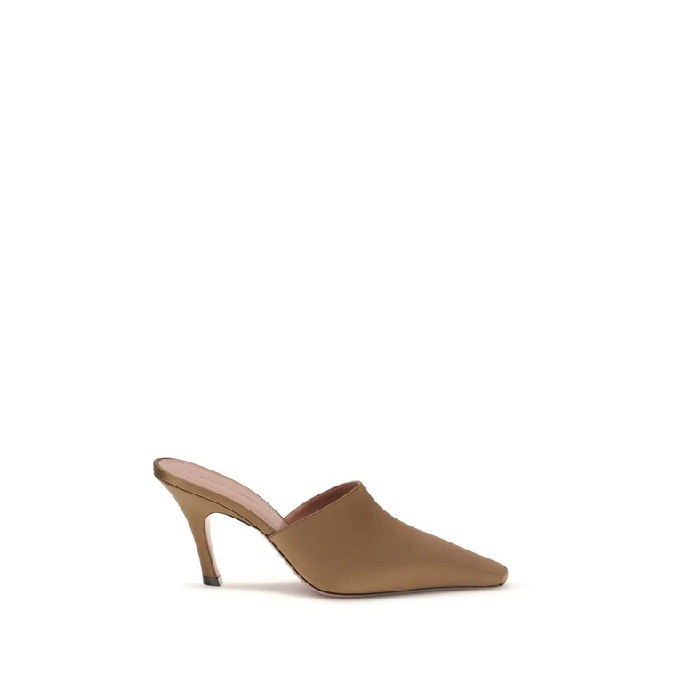 Amina Muaddi Brown Silk Sandals - Women