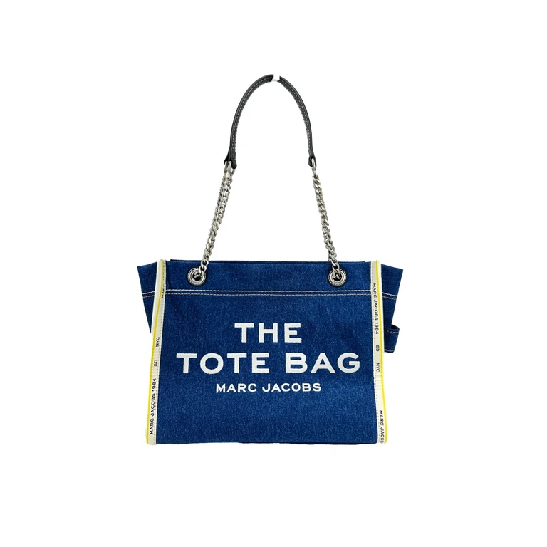 Marc Jacobs Denim Chain Medium The Tote Bag Silver - Women