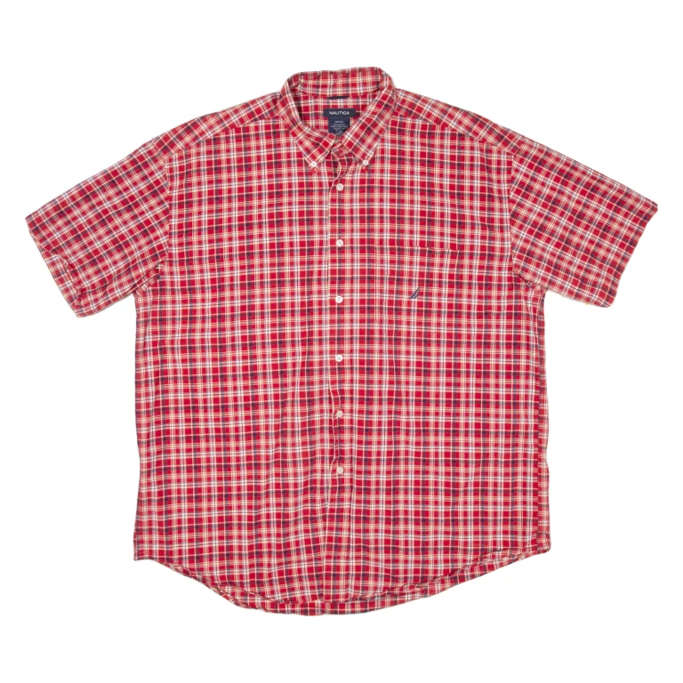 NAUTICA Mens Shirt Red Check 2XL