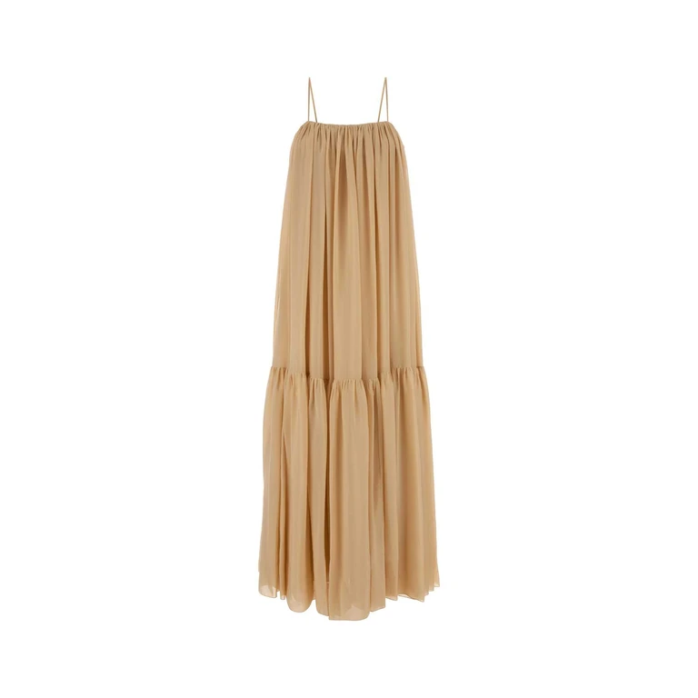 Chloé Skin Pink Silk Long Dress Biscuitpink Abiti Lunghi - Women