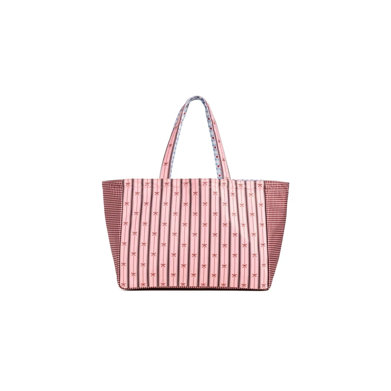 Stoney Clover Lane Agua Bendita x Stoney Clover Lane Reversible Everything Tote Stripe Bow One Size