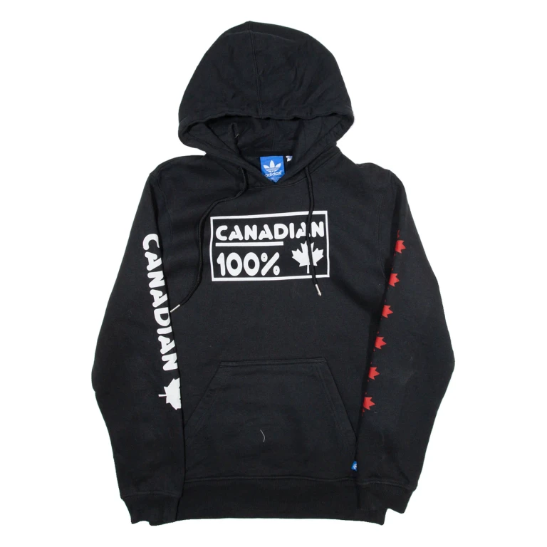 ADIDAS Mens Black Hoodie S