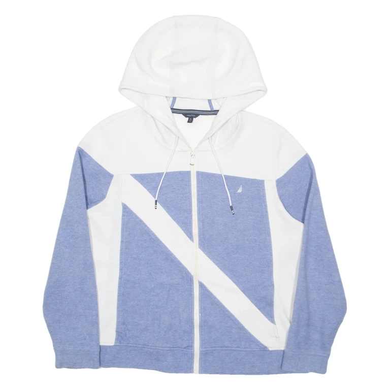 NAUTICA Womens Blue Hoodie Full Zip 2XL