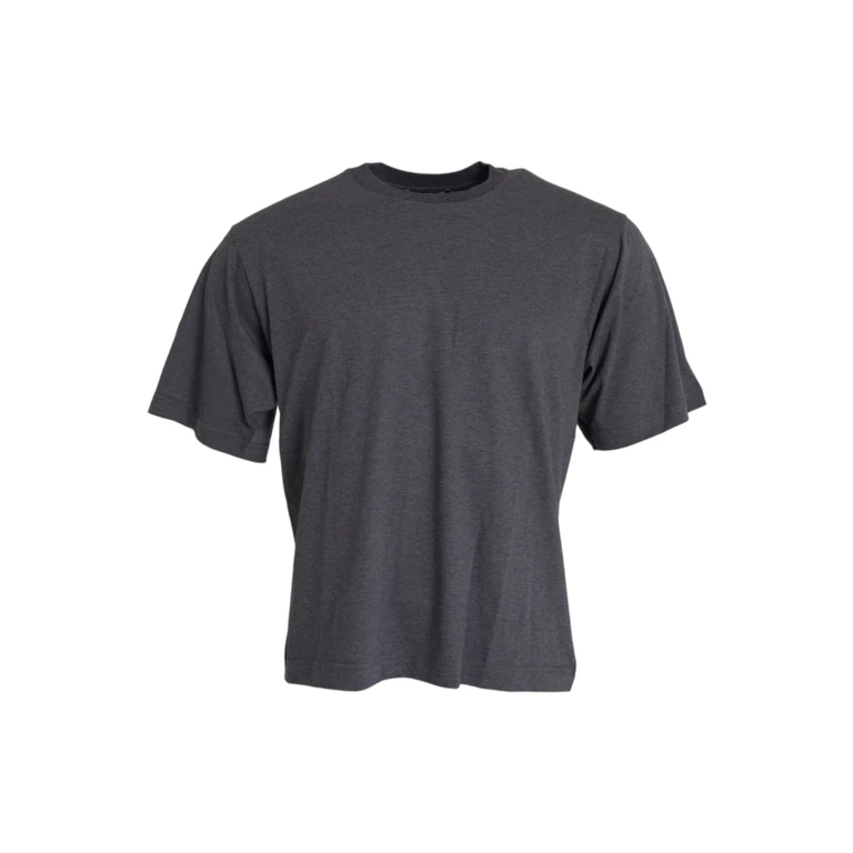 Dolce & Gabbana Gray Cotton Round Neck Short Sleeve T-Shirt - Men