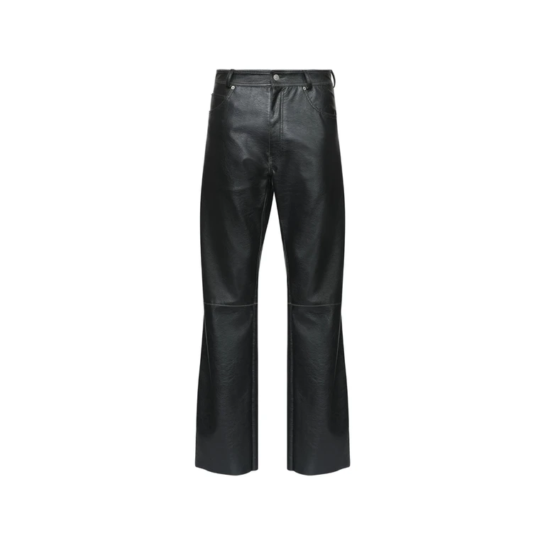 Faux Leather Jacket With Rib-knit Trim