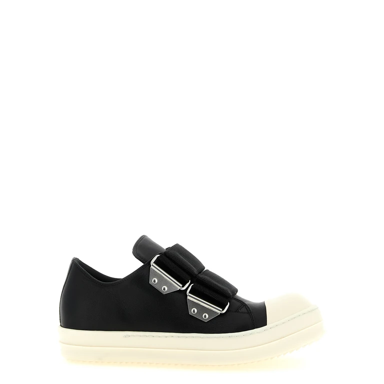 Black Cowhide Low Top Sneakers - Men