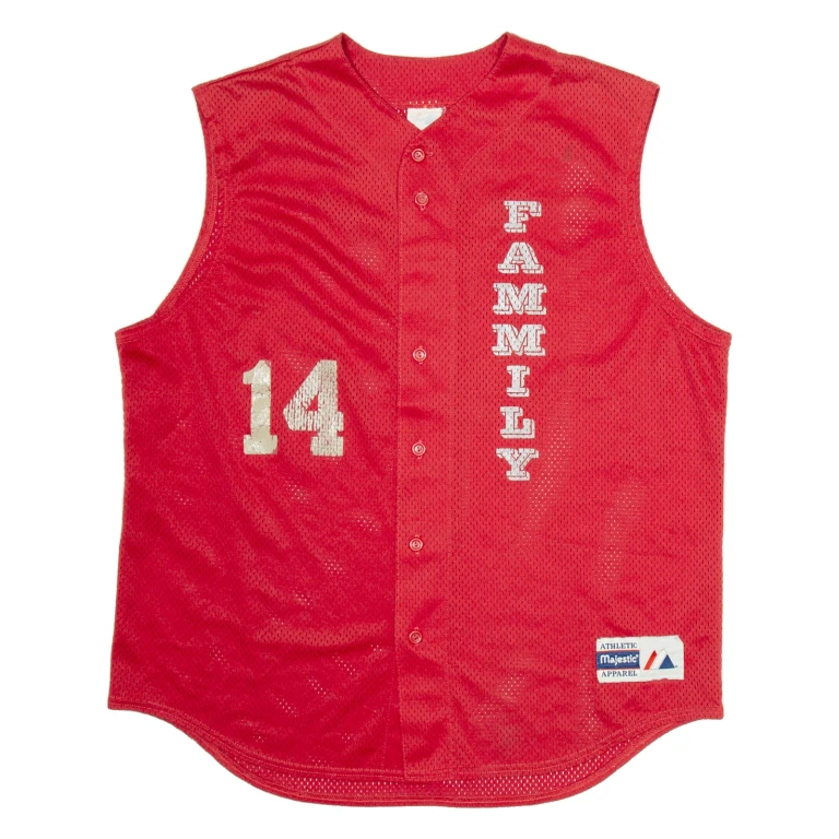 MAJESTIC Fammily 14 Mens Football Shirt Jersey Red Sleeveless USA V-Neck XL