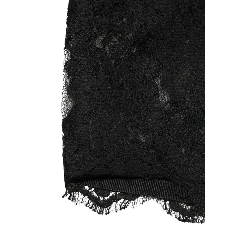 Dolce & Gabbana Black Lace Bandeau Bra Tube Top Underwear Rayon Nylon Viscose Cotton - Women