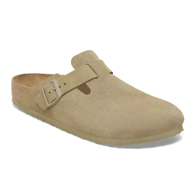 Unisex Boston Bs Suede Leather Faded Khaki