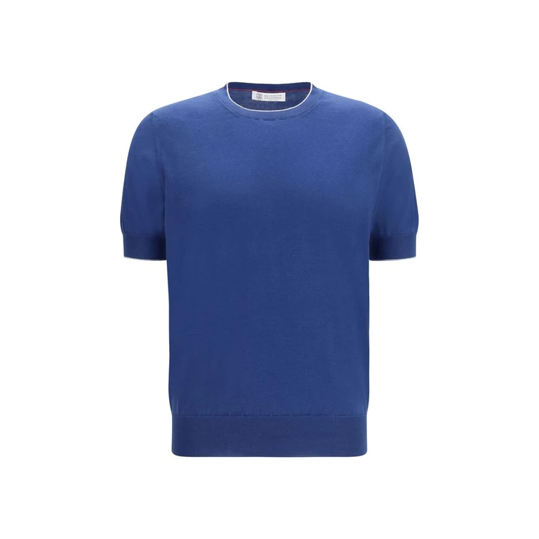 Brunello Cucinelli Blue Cotton T-Shirt - Men