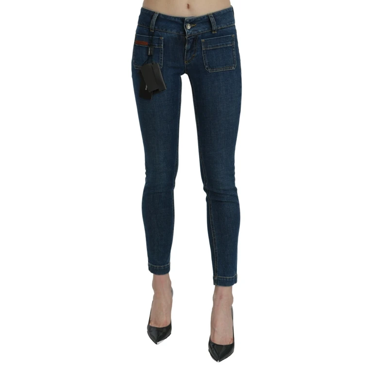 Dolce & Gabbana Blue Slim Fit Cropped Mid Waist Denim Jeans Cotton Elastane Stretch Clothing - Women
