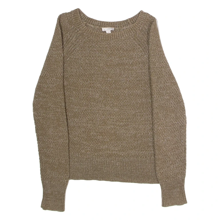 GAP Womens Patterned Jumper Green Crew Neck Tight Knit XS