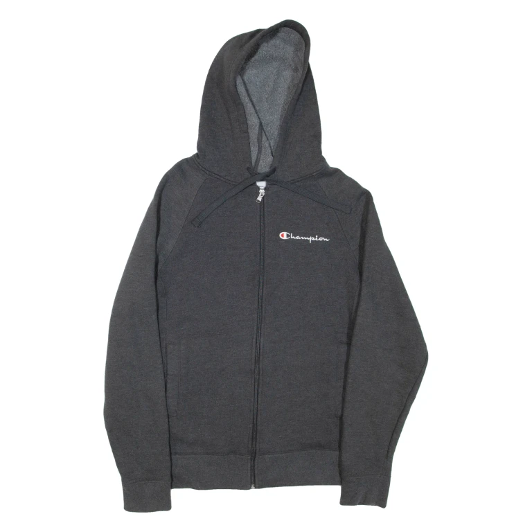 CHAMPION Mens Grey Hoodie Full Zip S