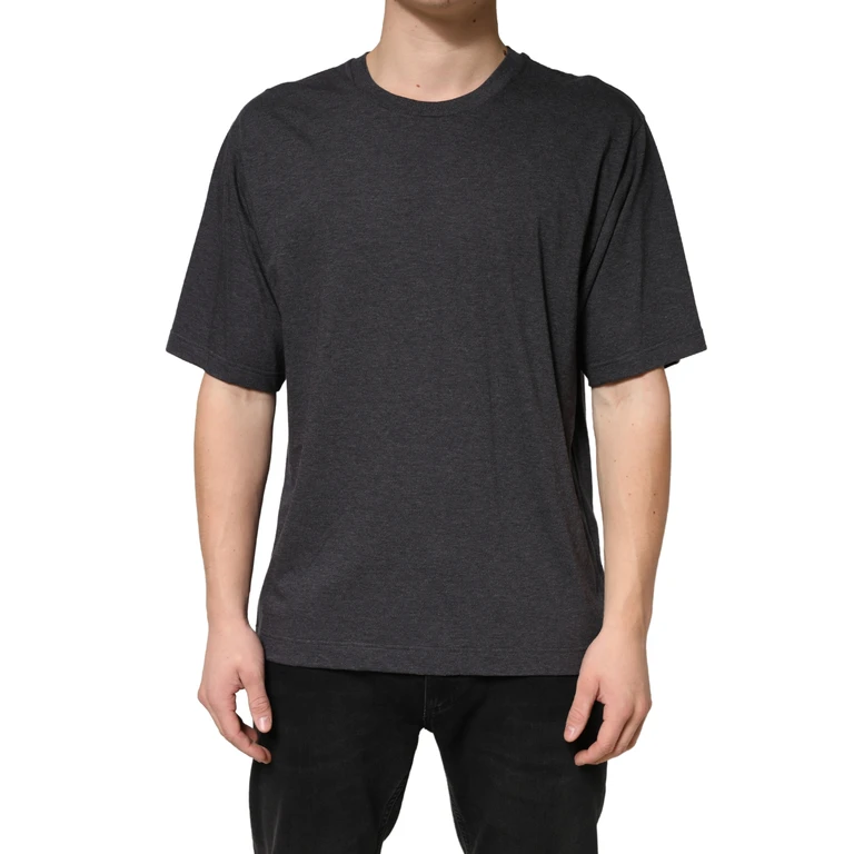 Dolce & Gabbana Dark Grey Cotton Crewneck Short Sleeve Gray - Men