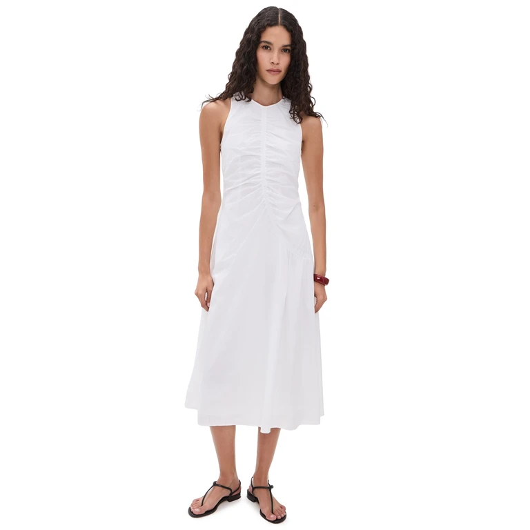 Theory Asymmetrical Ruched Tank Dress Poppy - Uzt 0