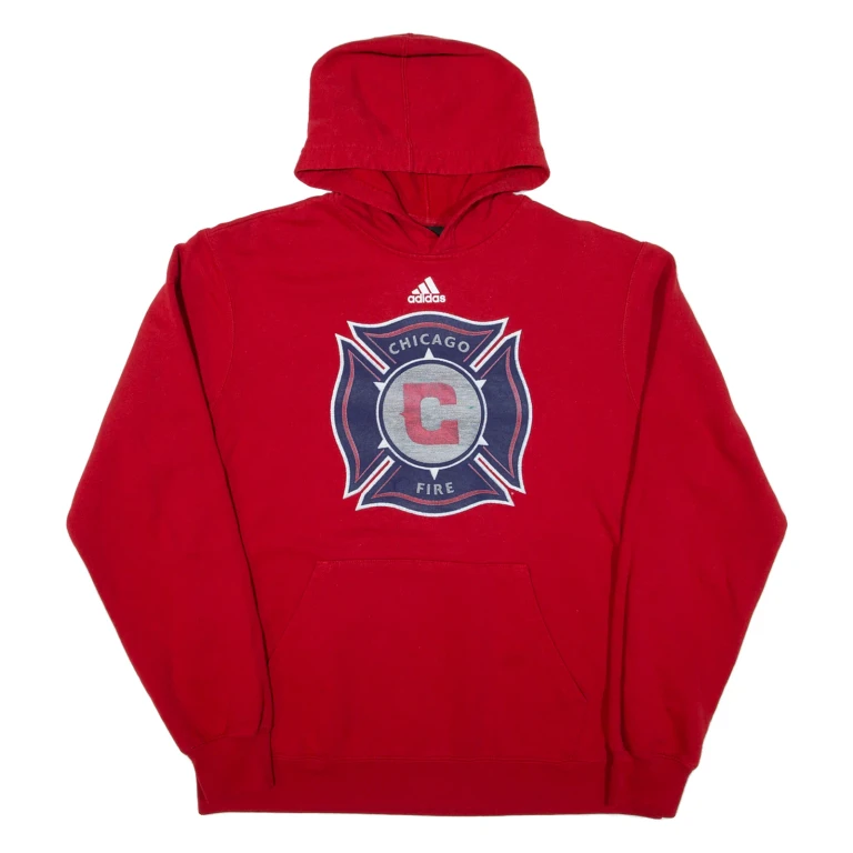 ADIDAS Chicago Fire Mens Red Hoodie USA M